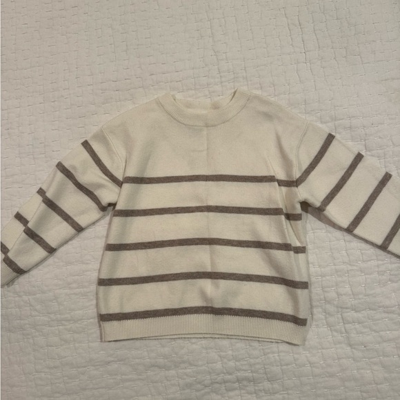 Zara toddler Striped Cream and Brown Sweater - Picture 1 of 2